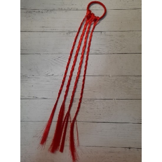 Косички однотонные на резинке красный 14, цена за 1 шт